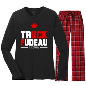 Truck Fudeau Fuck Free Canada Women's Long Sleeve Flannel Pajama Set 