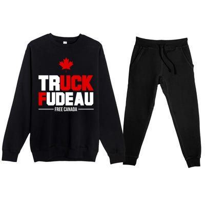 Truck Fudeau Fuck Free Canada Premium Crewneck Sweatsuit Set