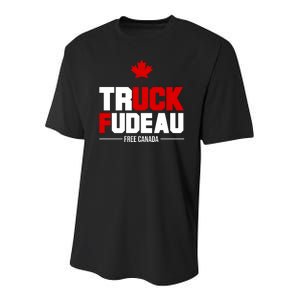 Truck Fudeau Fuck Free Canada Youth Performance Sprint T-Shirt