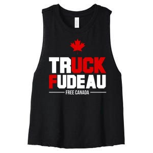 Truck Fudeau Fuck Free Canada Women's Racerback Cropped Tank