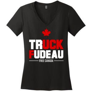 Truck Fudeau Fuck Free Canada Women's V-Neck T-Shirt