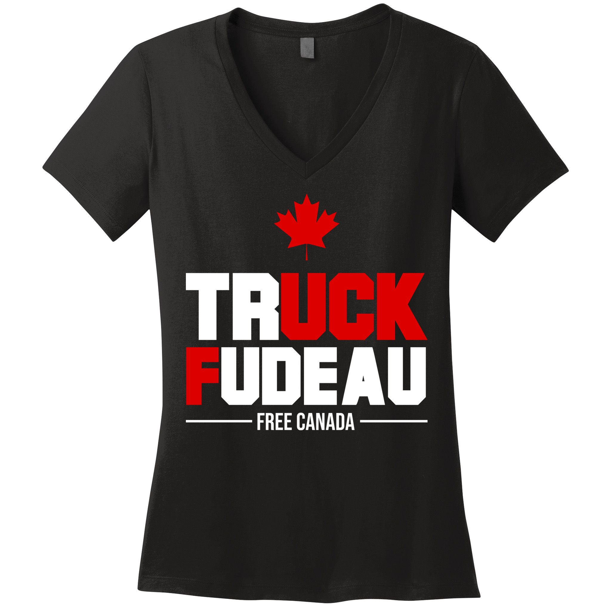 Truck Fudeau Fuck Free Canada Women's V-Neck T-Shirt