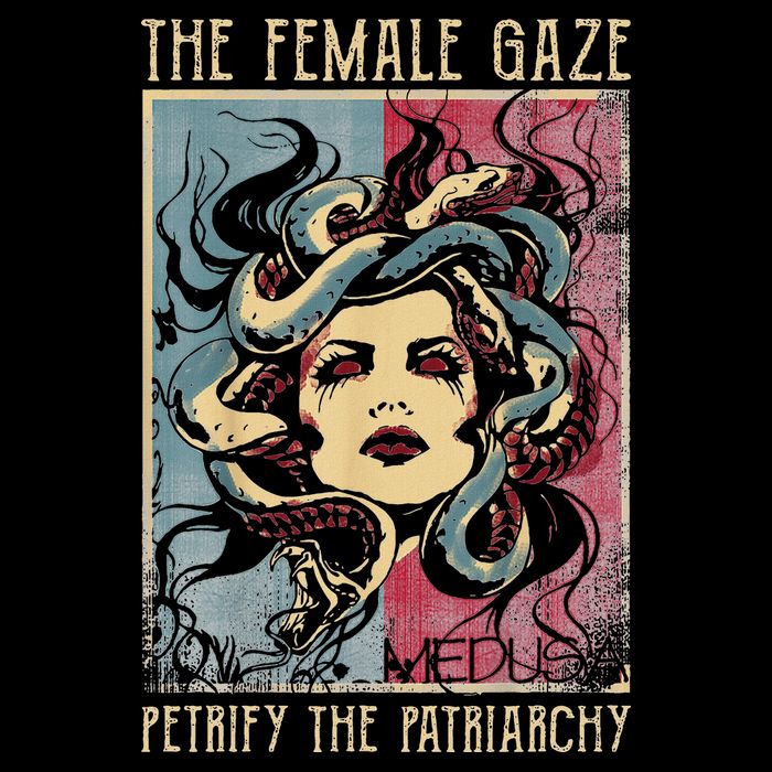 The Female Gaze Petrify The Patriarchy Medusa Drawstring Bag