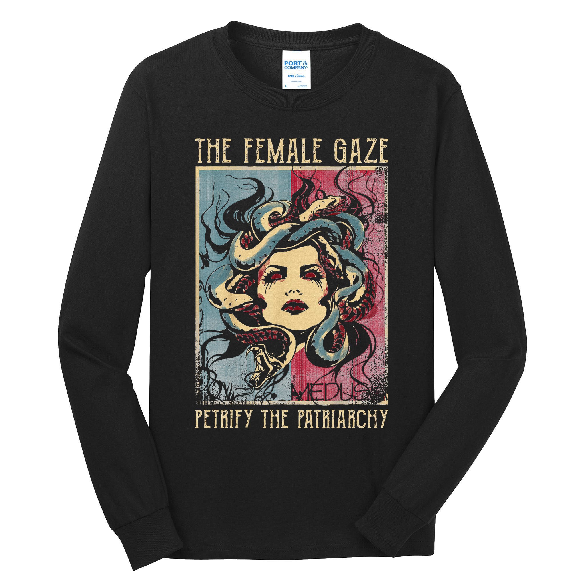 The Female Gaze Petrify The Patriarchy Medusa Tall Long Sleeve T-Shirt