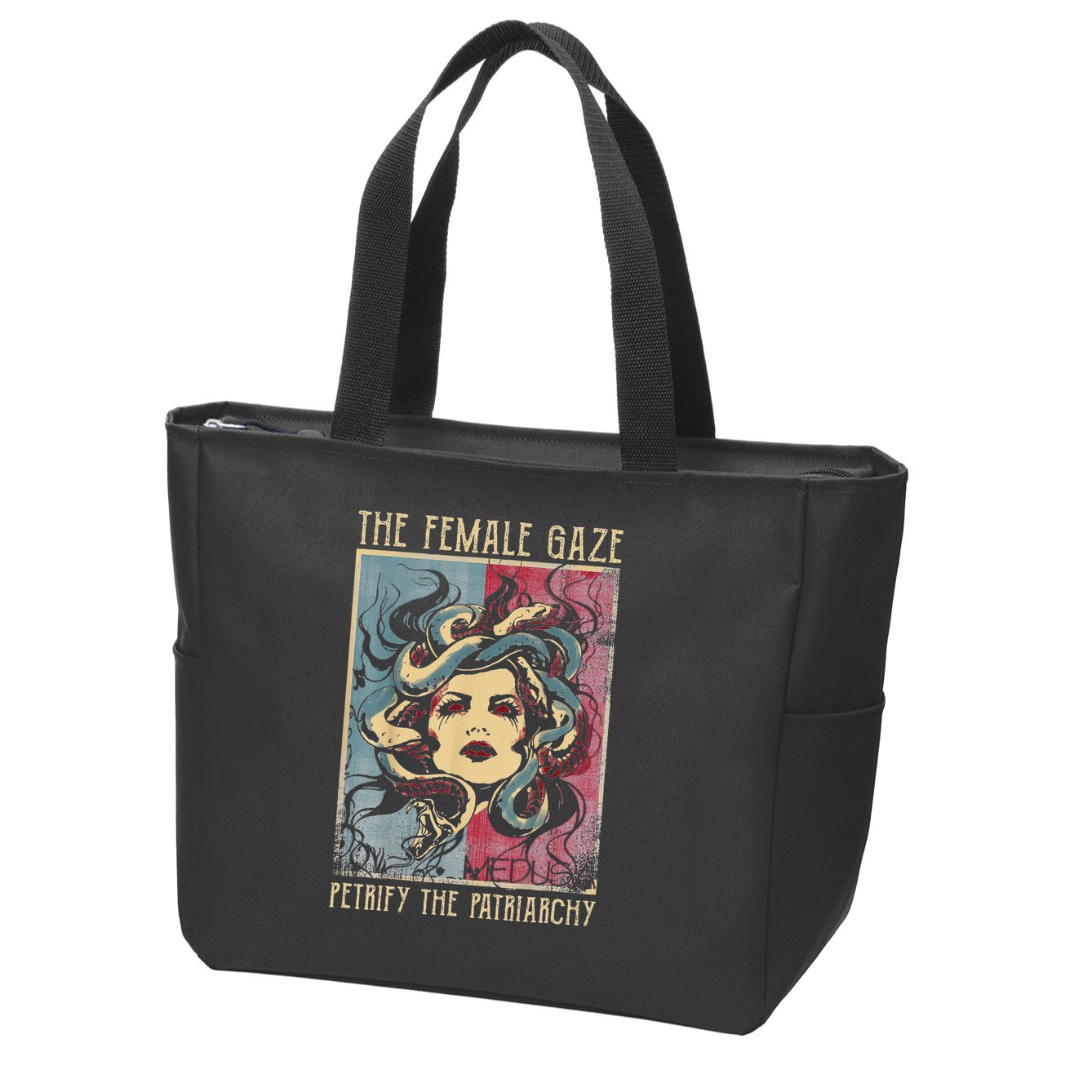 The Female Gaze Petrify The Patriarchy Medusa Zip Tote Bag