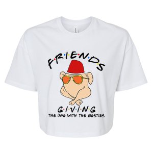 Turkey Friends Giving Happy Friendsgiving Funny Thanksgiving Bella+Canvas Jersey Crop Tee