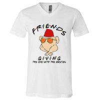 Turkey Friends Giving Happy Friendsgiving Funny Thanksgiving V-Neck T-Shirt