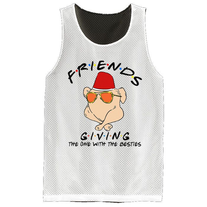 Turkey Friends Giving Happy Friendsgiving Funny Thanksgiving Mesh Reversible Basketball Jersey Tank