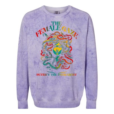 The Female Gaze Petrify The Patriarchy Medusa Colorblast Crewneck Sweatshirt