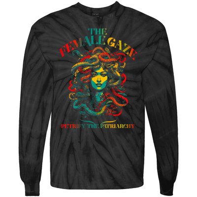 The Female Gaze Petrify The Patriarchy Medusa Tie-Dye Long Sleeve Shirt