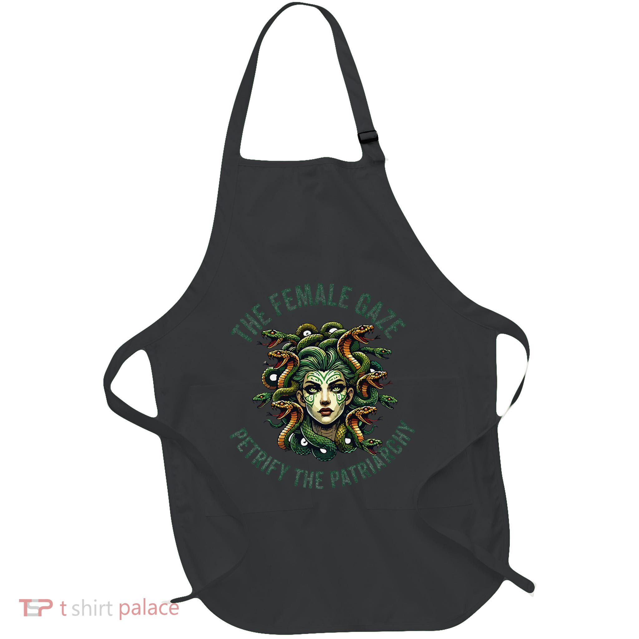 The Female Gaze Petrify The Patriarchy Gift Full-Length Apron With Pockets