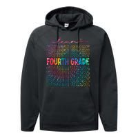 Team Fourth Grade Tie Dye Back To School 4th Grade Teacher Performance Fleece Hoodie