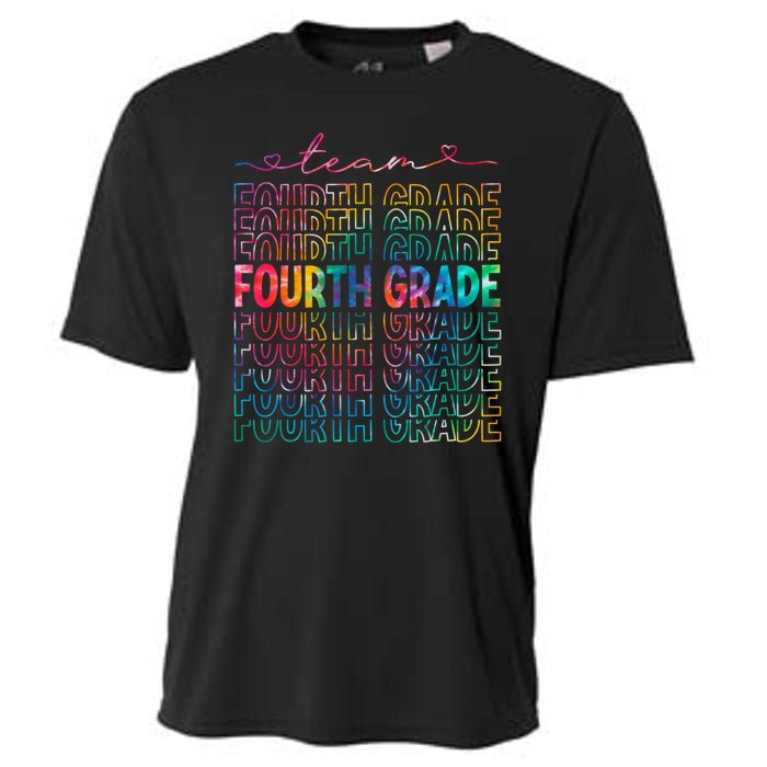 Team Fourth Grade Tie Dye Back To School 4th Grade Teacher Cooling Performance Crew T-Shirt