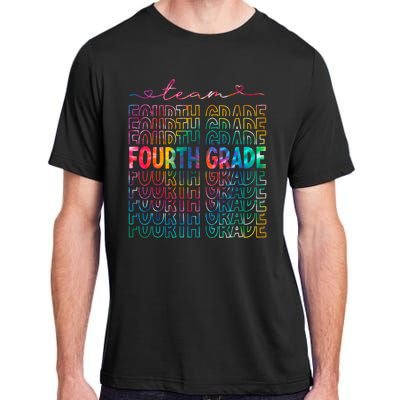 Team Fourth Grade Tie Dye Back To School 4th Grade Teacher Adult ChromaSoft Performance T-Shirt