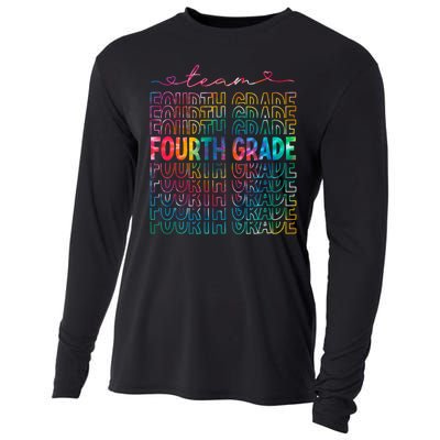 Team Fourth Grade Tie Dye Back To School 4th Grade Teacher Cooling Performance Long Sleeve Crew