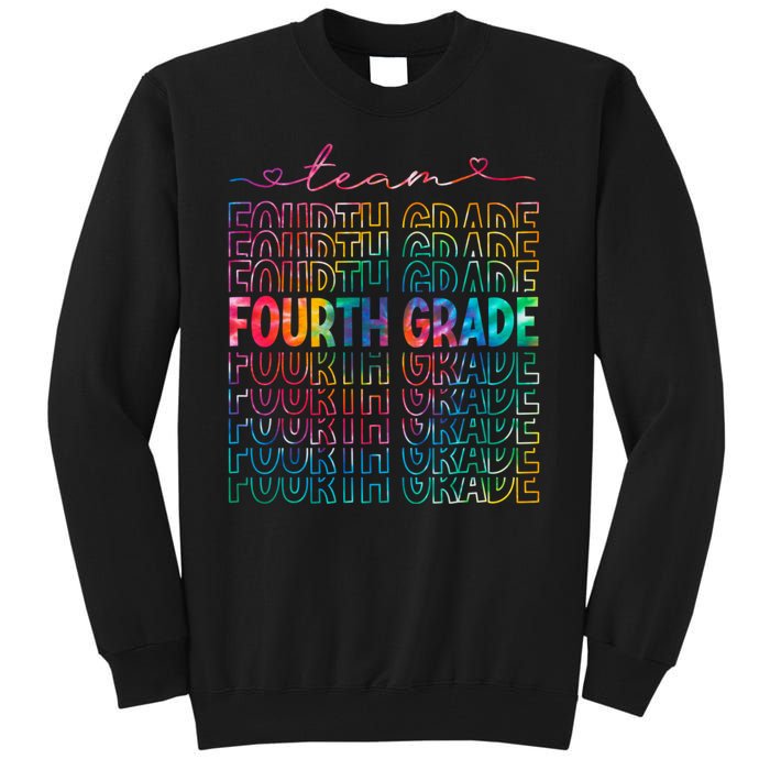 Team Fourth Grade Tie Dye Back To School 4th Grade Teacher Tall Sweatshirt