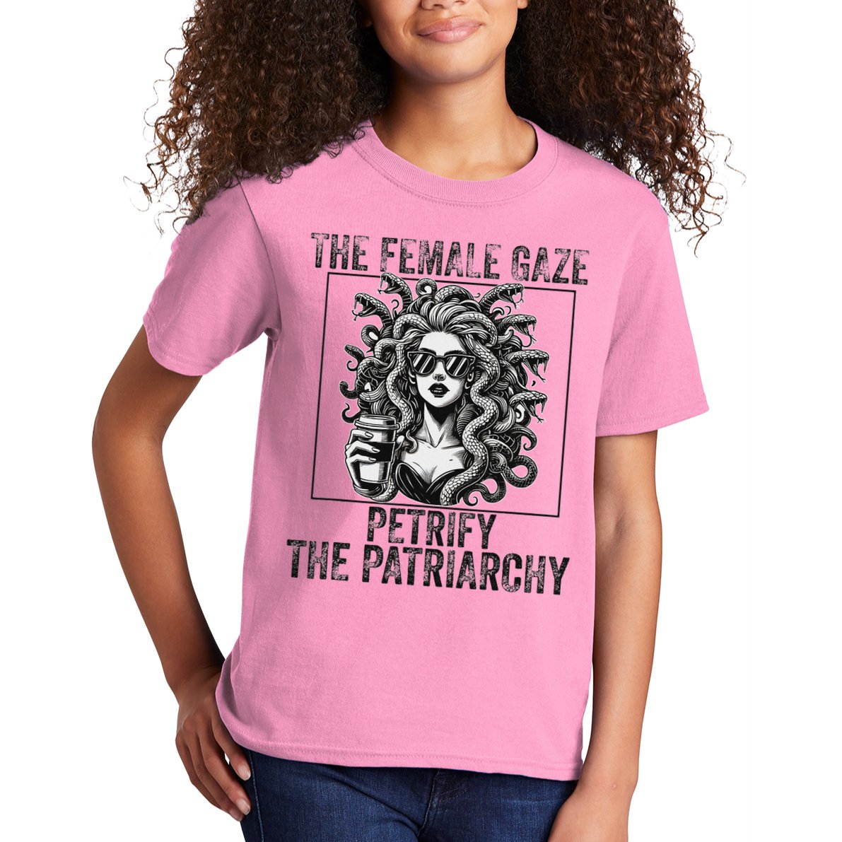 The Female Gaze Petrify The Patriarchy Medusa Feminisit Kids T-Shirt