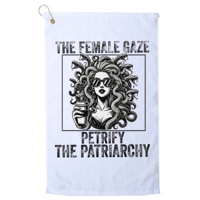 The Female Gaze Petrify The Patriarchy Medusa Feminisit Golf Towel