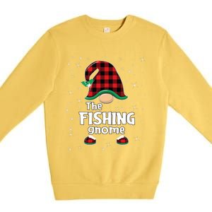 The Fishing Gnome Funny Matching Family Christmas Xmas Holiday Premium Crewneck Sweatshirt