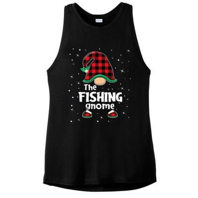 The Fishing Gnome Funny Matching Family Christmas Xmas Holiday Ladies PosiCharge Tri-Blend Wicking Tank