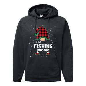 The Fishing Gnome Funny Matching Family Christmas Xmas Holiday Performance Fleece Hoodie