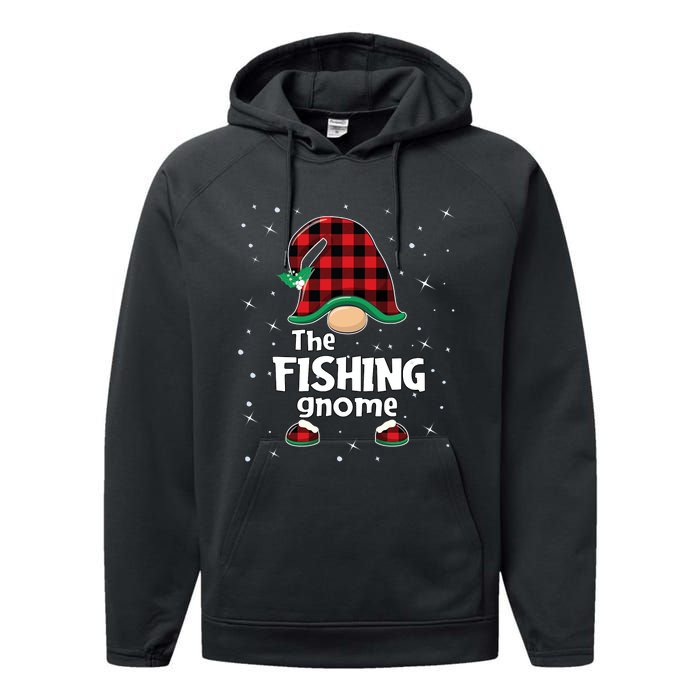 The Fishing Gnome Funny Matching Family Christmas Xmas Holiday Performance Fleece Hoodie