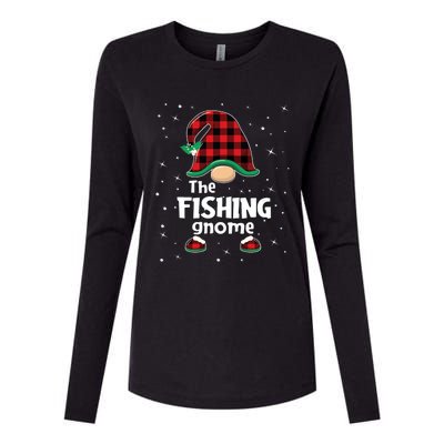 The Fishing Gnome Funny Matching Family Christmas Xmas Holiday Womens Cotton Relaxed Long Sleeve T-Shirt