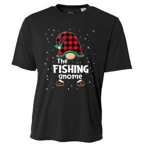 The Fishing Gnome Funny Matching Family Christmas Xmas Holiday Cooling Performance Crew T-Shirt