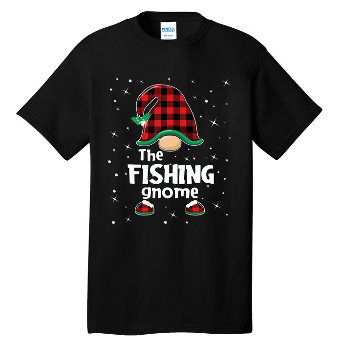 The Fishing Gnome Funny Matching Family Christmas Xmas Holiday Tall T-Shirt