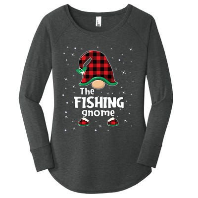 The Fishing Gnome Funny Matching Family Christmas Xmas Holiday Women's Perfect Tri Tunic Long Sleeve Shirt