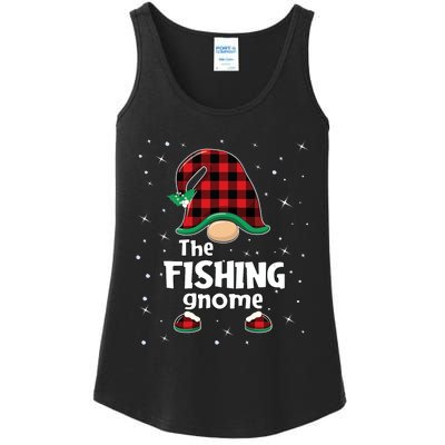 The Fishing Gnome Funny Matching Family Christmas Xmas Holiday Ladies Essential Tank