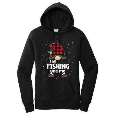 The Fishing Gnome Funny Matching Family Christmas Xmas Holiday Women's Pullover Hoodie