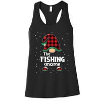 The Fishing Gnome Funny Matching Family Christmas Xmas Holiday Women's Racerback Tank