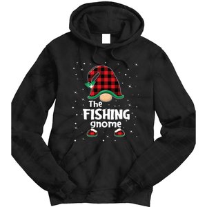 The Fishing Gnome Funny Matching Family Christmas Xmas Holiday Tie Dye Hoodie