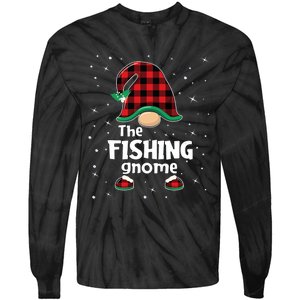 The Fishing Gnome Funny Matching Family Christmas Xmas Holiday Tie-Dye Long Sleeve Shirt