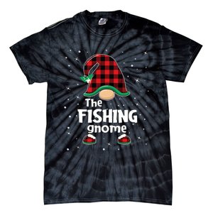 The Fishing Gnome Funny Matching Family Christmas Xmas Holiday Tie-Dye T-Shirt