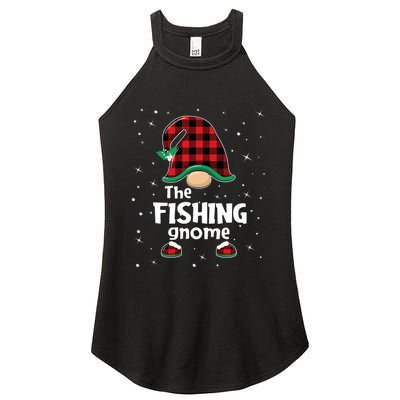 The Fishing Gnome Funny Matching Family Christmas Xmas Holiday Women's Perfect Tri Rocker Tank