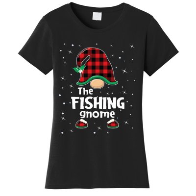 The Fishing Gnome Funny Matching Family Christmas Xmas Holiday Women's T-Shirt