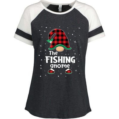 The Fishing Gnome Funny Matching Family Christmas Xmas Holiday Enza Ladies Jersey Colorblock Tee