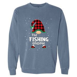 The Fishing Gnome Funny Matching Family Christmas Xmas Holiday Garment-Dyed Sweatshirt