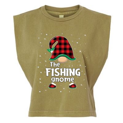 The Fishing Gnome Funny Matching Family Christmas Xmas Holiday Garment-Dyed Women's Muscle Tee