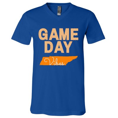 Tennessee Football Game Day Vibes Fall Tailgate V-Neck T-Shirt