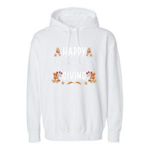 Turkey Friends Giving Cute Gift Happy Friendsgiving Thanksgiving Cute Gift Garment-Dyed Fleece Hoodie