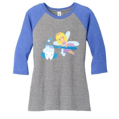 Tooth Fairy Godmother Fairy Tales Novelty Gift Women's Tri-Blend 3/4-Sleeve Raglan Shirt