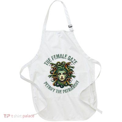 The Female Gaze Petrify The Patriarchy Medusa Feminisit Full-Length Apron With Pockets