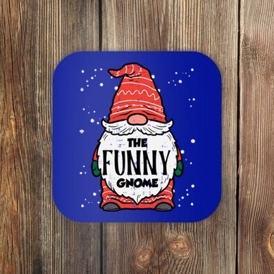 The Funny Gnome Xmas Matching Christmas Pajamas For Family Gift Coaster