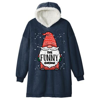 The Funny Gnome Xmas Matching Christmas Pajamas For Family Gift Hooded Wearable Blanket