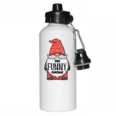 The Funny Gnome Xmas Matching Christmas Pajamas For Family Gift Aluminum Water Bottle