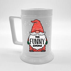 The Funny Gnome Xmas Matching Christmas Pajamas For Family Gift Beer Stein