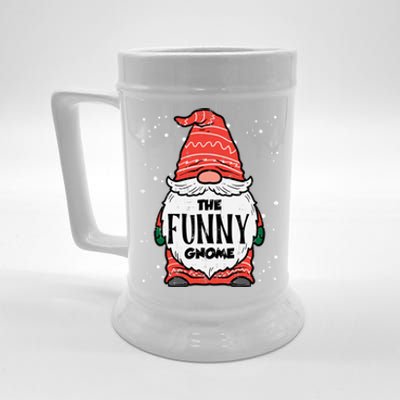 The Funny Gnome Xmas Matching Christmas Pajamas For Family Gift Beer Stein